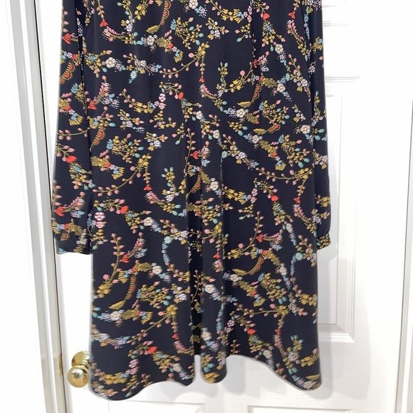 Loft PLUS Floral Black Pink Dress - Size 18 - Picture 2 of 7